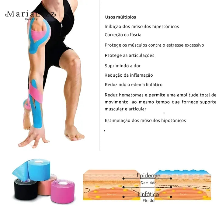 Fitas kinesio bandagem elástica