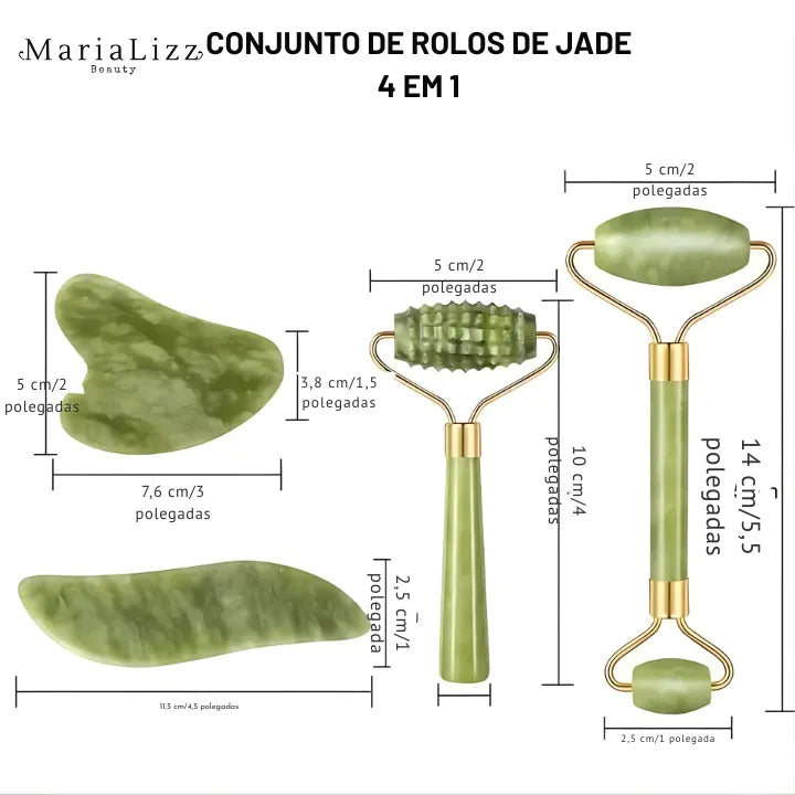 Conjunto de rolos de Jade 4 em 1