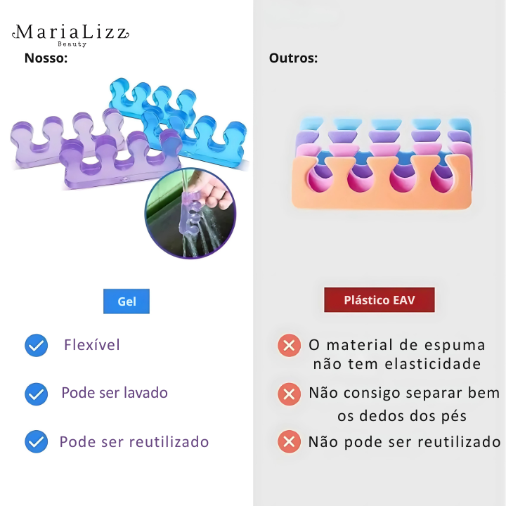 Separador de dedo de silicone