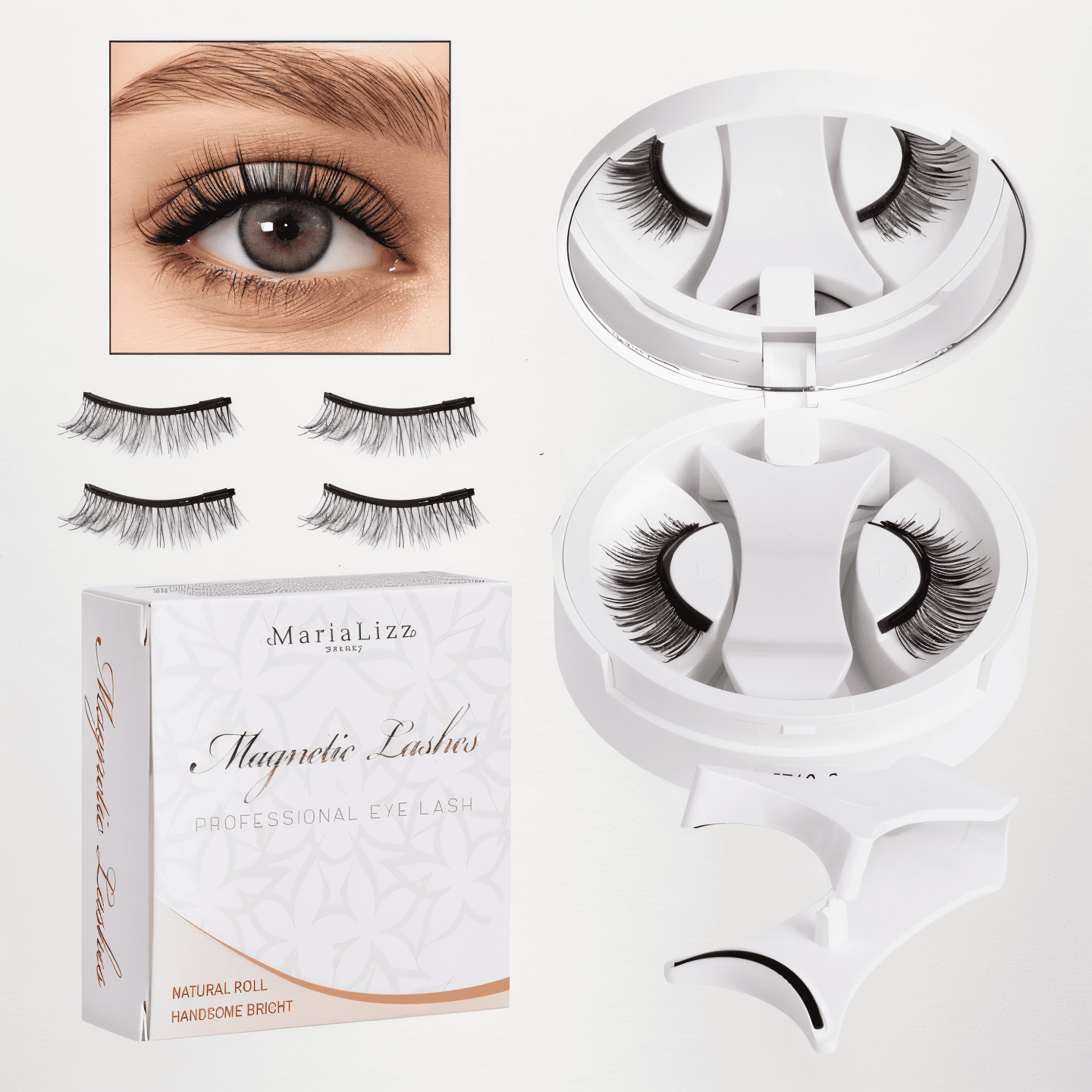 Kit 2 pares Cílios Magnéticos MariaLizz + Aplicador | Reutilizáveis, Sem Cola, Ultimas Unidades  + Frete Grátis
