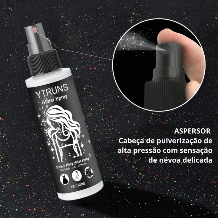 Spray de glitter de alto brilho